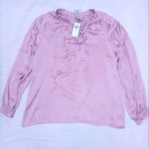 NWT Philosophy Long-Sleeve Cameo Pink Blouse, Medium